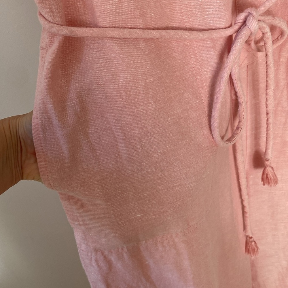 Madewell Linen-Blend Puff-Sleeve Tassel-Tie Jumpsuit - Picture 6 of 12